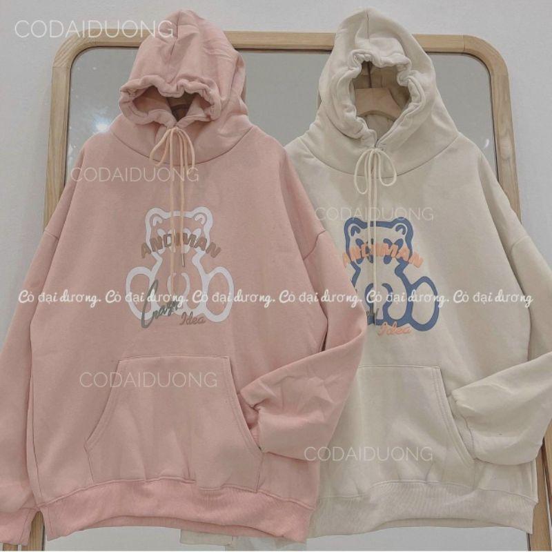 Áo hoodie unisex nam nữ form rộng chất nỉ ngoại cao cấp dày dặn in hình gấu thời trang hàn