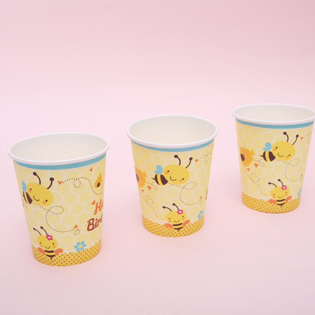 Pack of 10pcs Honeybee Paper Disposable Cups Party Tableware Baby Shower