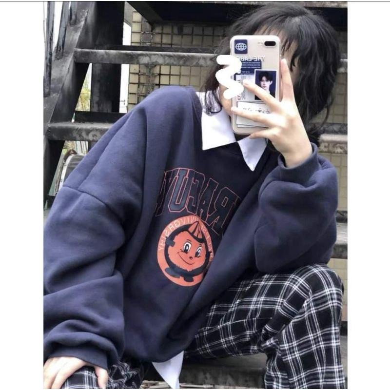 Áo swt nỉ cổ tròn cotton tay bồng ------- ÁO NỈ CỔ TRÒN SYRACUYS