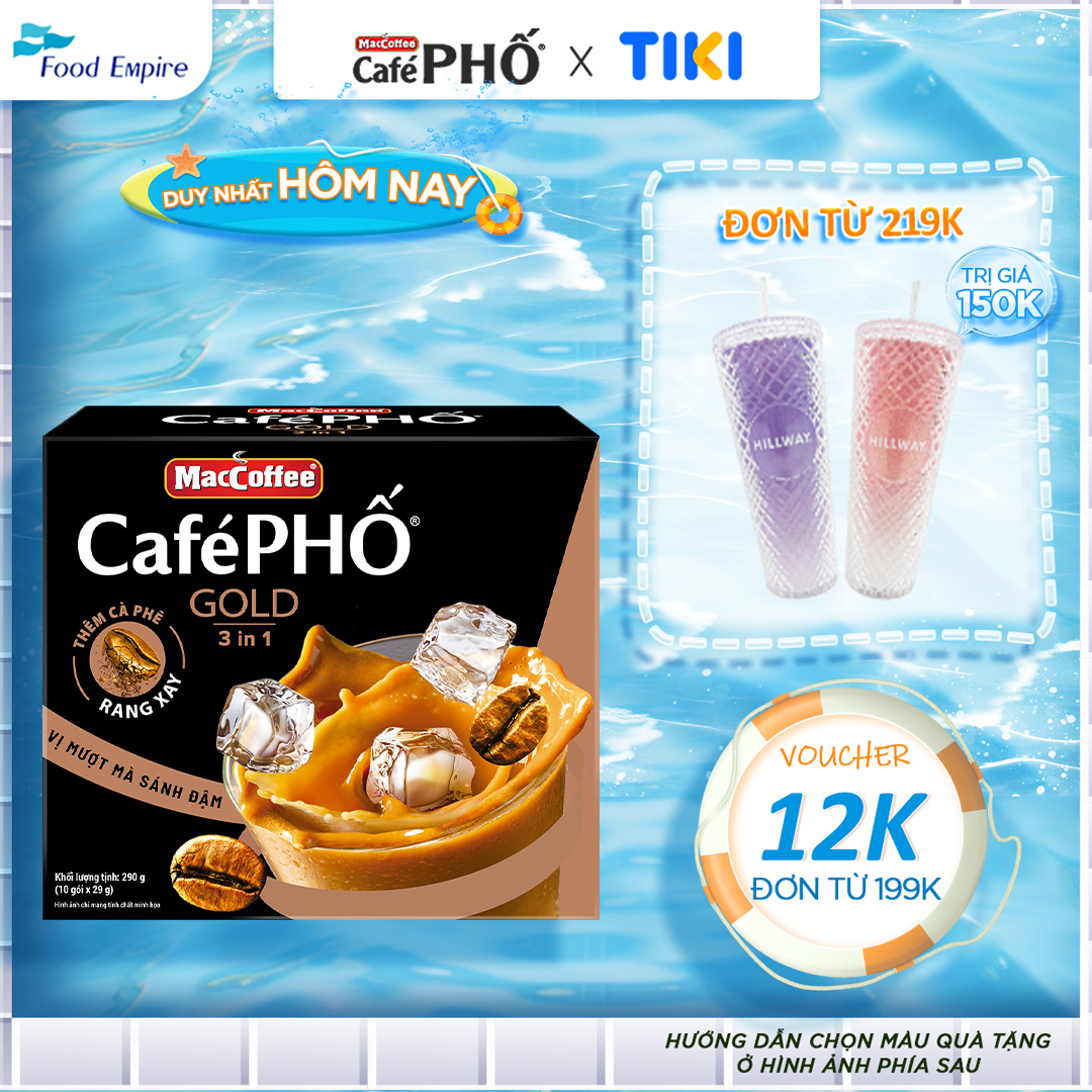 Hộp Cà phê Phố sữa đá GOLD - MacCoffee (hộp 10 gói x 28g)