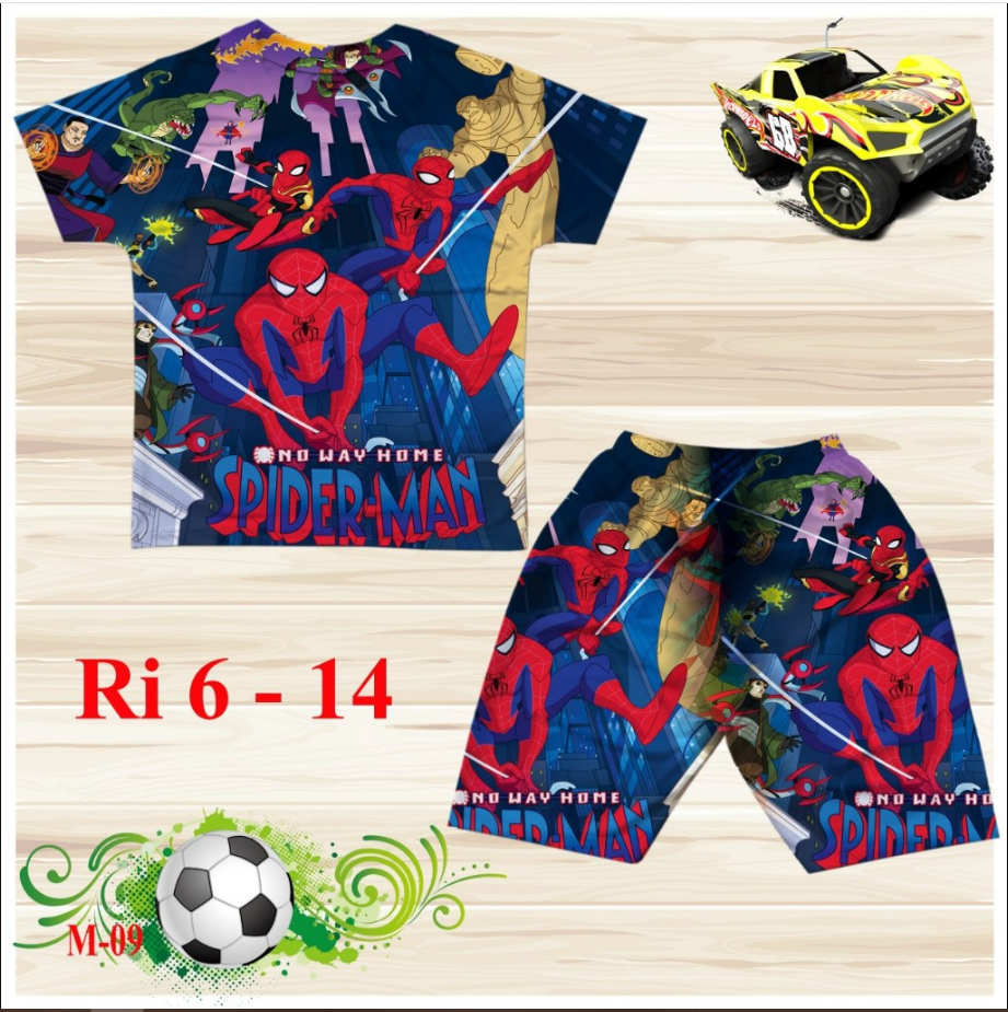 Đồ bộ ngắn tay mùa hè cho bé trai hình Siêu nhân spiderman từ 10-75kg chất thun lạnh thái mềm mát