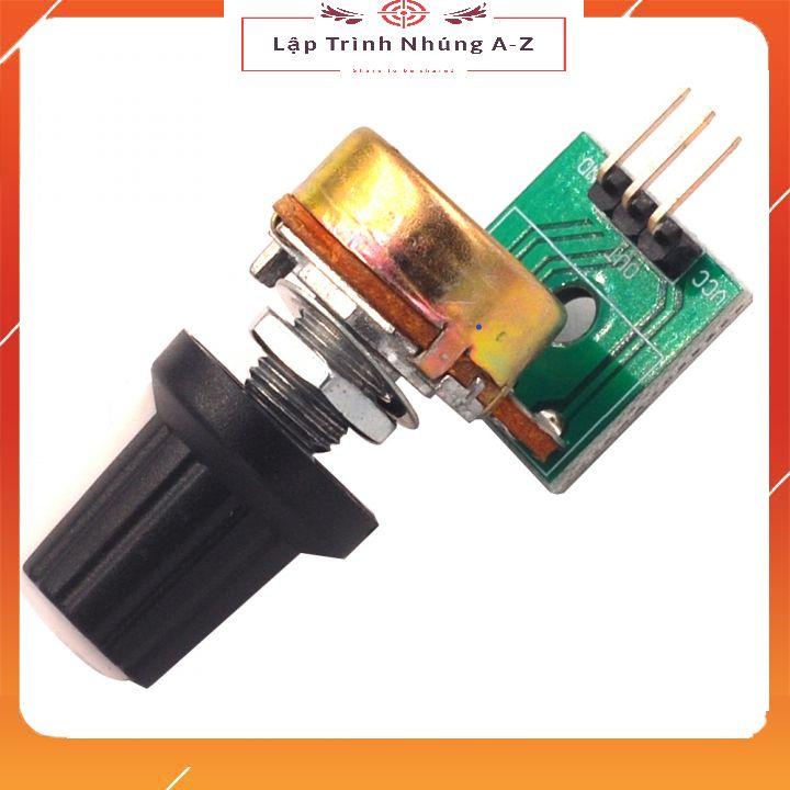 [Lập Trình Nhúng A-Z][G13] Module Chiết Áp 10K Điện Áp 0V-5V (Gồm Ốc Và Núm Vặn)