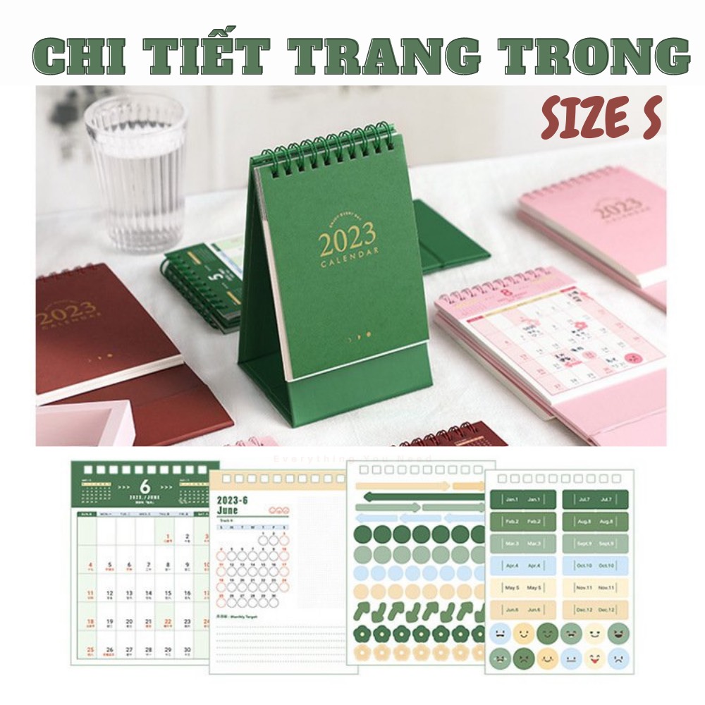 Lịch Để Bàn Retro 2023/ Lịch 2023 ghi chép kế hoạch hằng ngày, thiết kế tiện dụng