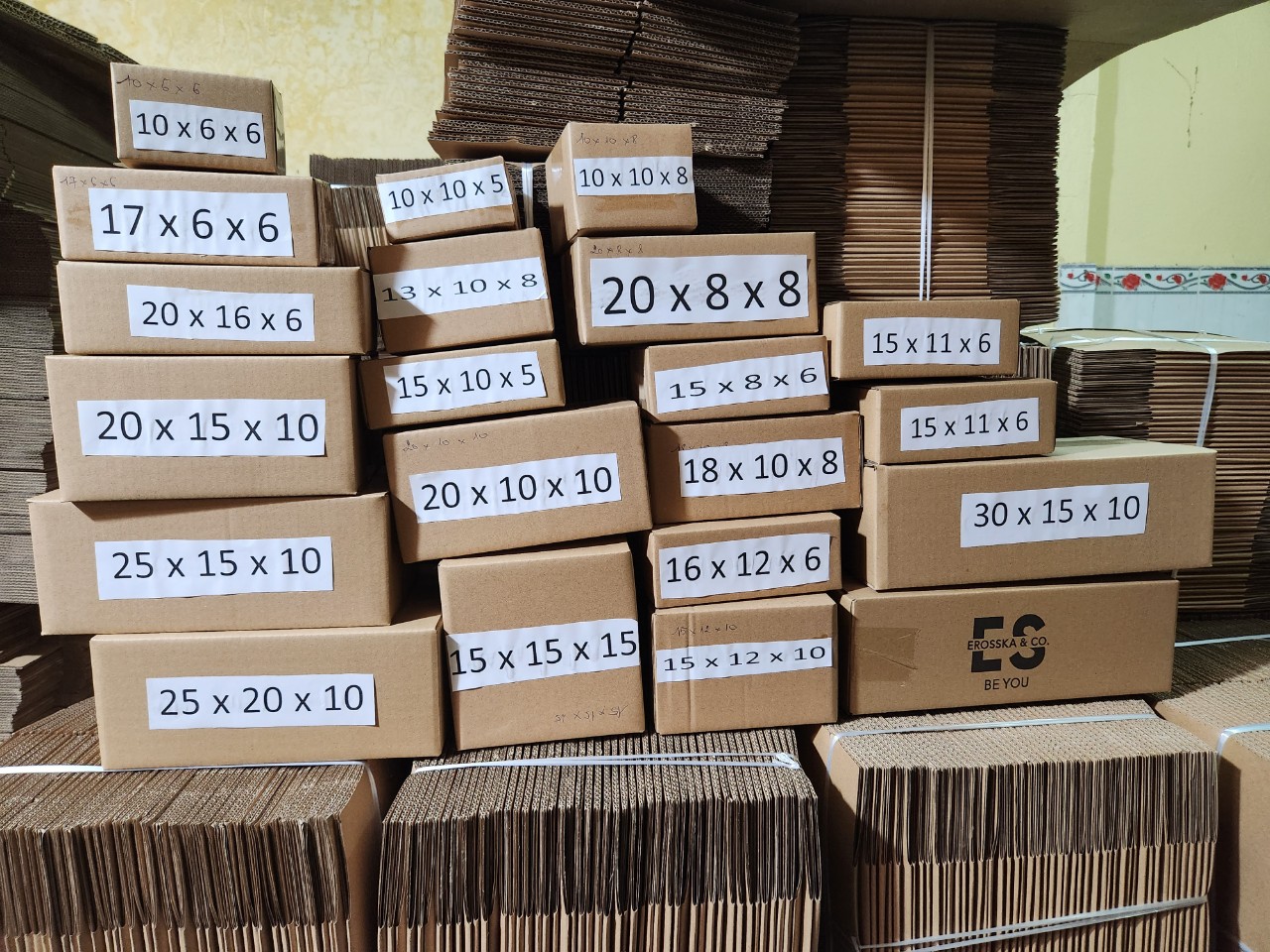 Combo 10 hộp carton 10 x 10 x 5