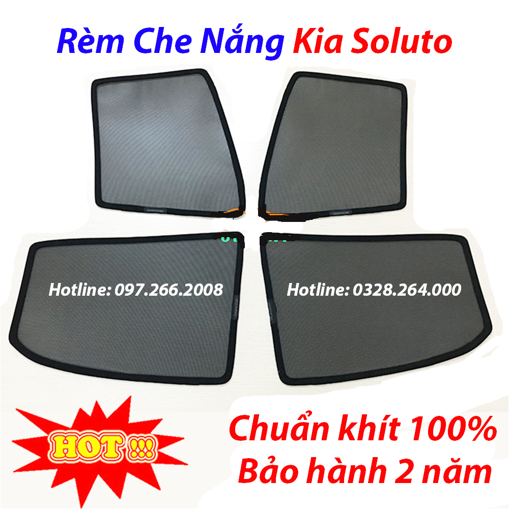 Rèm Che Nắng xe KIA Soluto, Rèm Chắn Nắng Nam Châm Cho Xe ô tô, Bộ 4 Tấm, có nam châm