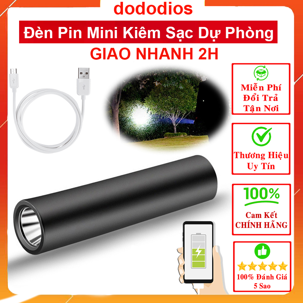 Đèn Pin Mini Siêu Sáng Kiêm Sạc Dự Phòng Khi Khẩn Cấp SCR03 - Chính Hãng dododios