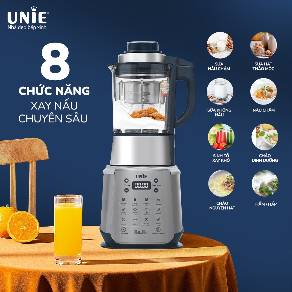 Máy Làm Sữa Hạt Đa Năng Unie V9s, Tích 1.75L, Công Suất 1800W, Hàng Chính Hãng