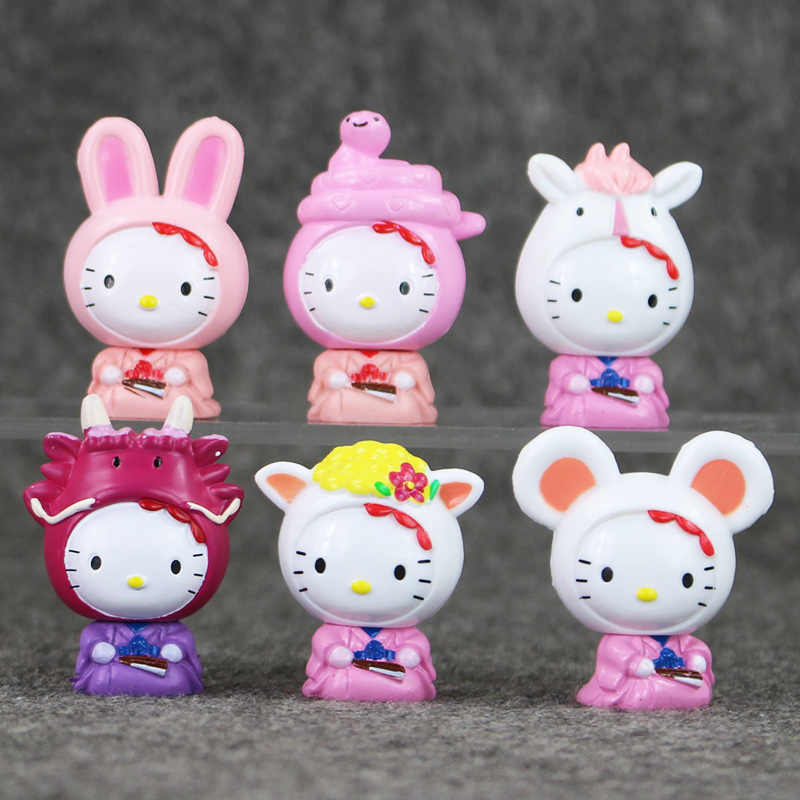 Sét 12 Mô Hình Mèo Hello Kitty Đáng yêu