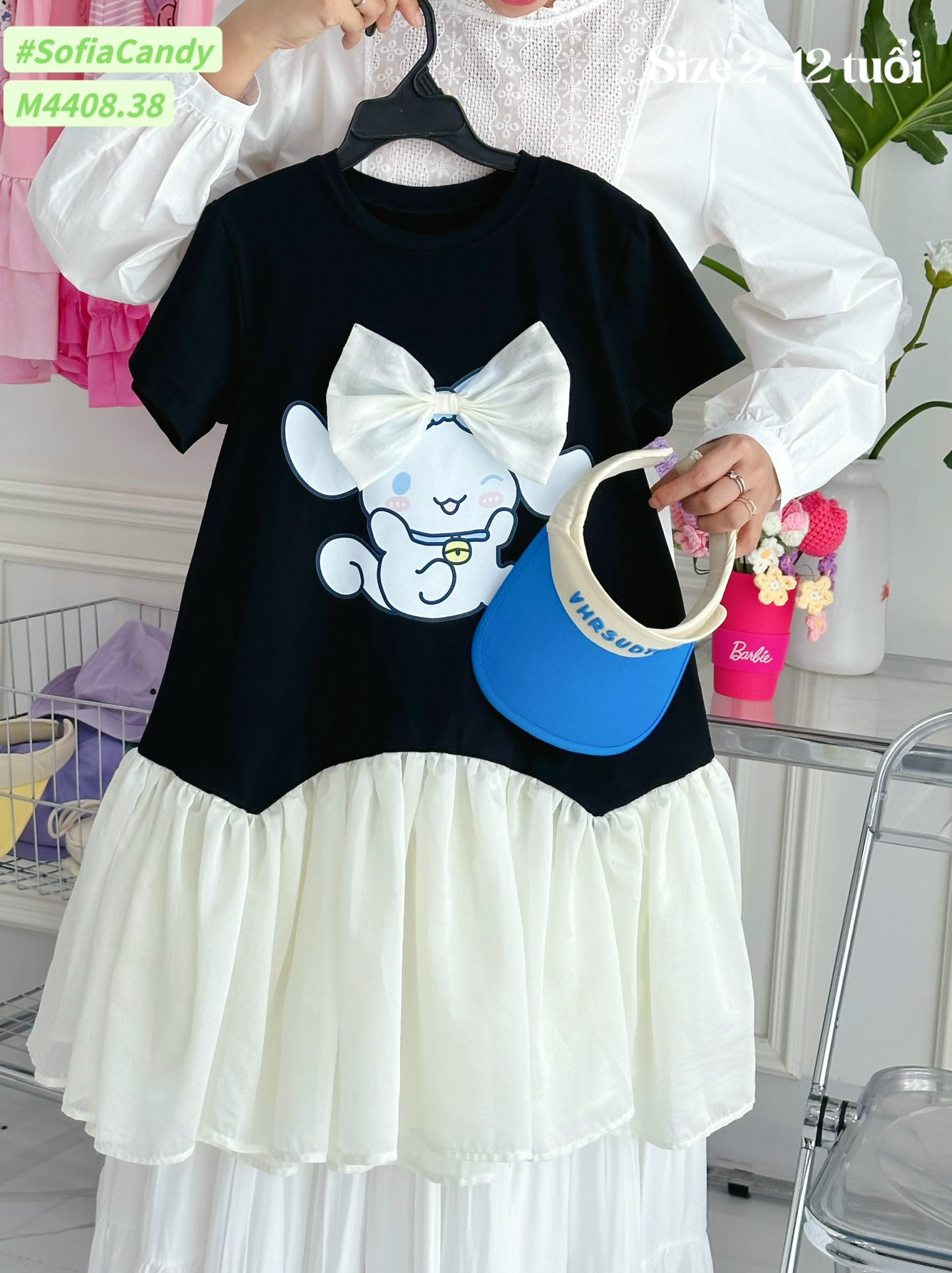 Đầm váy công chúa cho bé gái babydoll Cinnamoroll size 12-42kg hàng thiết kế cao cấp
