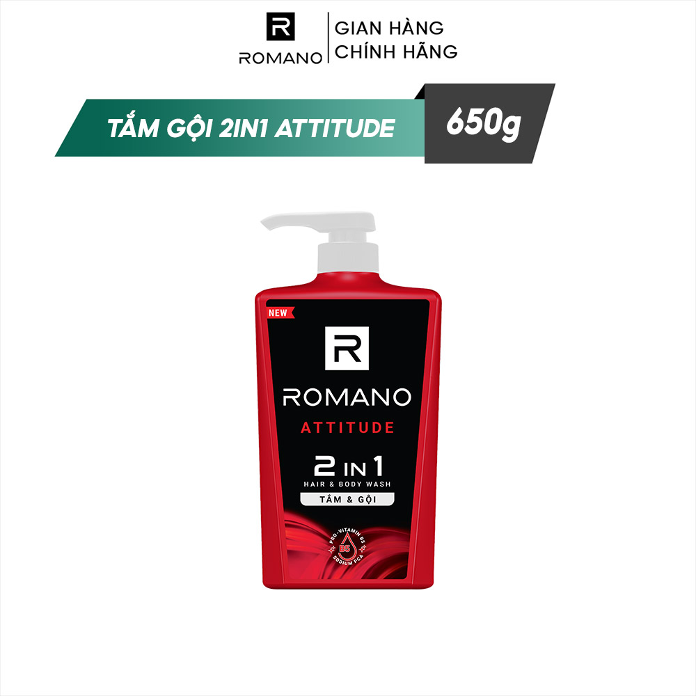 Tắm gội 2 trong 1 Romano Attitude 650g