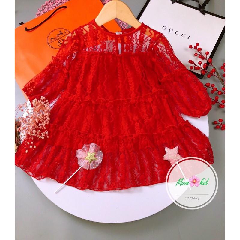 Váy Ren Tiểu Thư Cho Bé Thiết Kế Cao Cấp