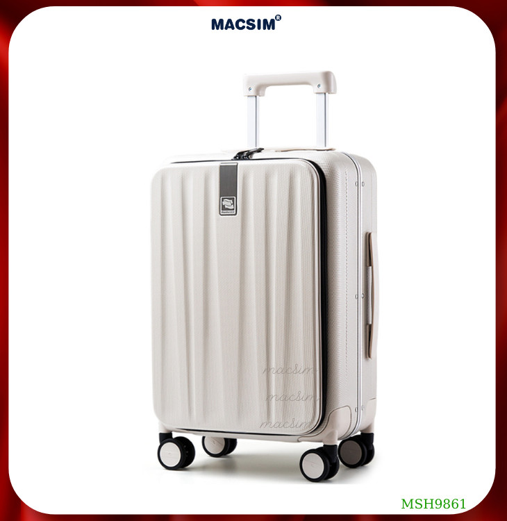 Vali cao cấp Macsim Hanke MSH9861 size 20 inch hàng loại 1 màu đen-màu trắng