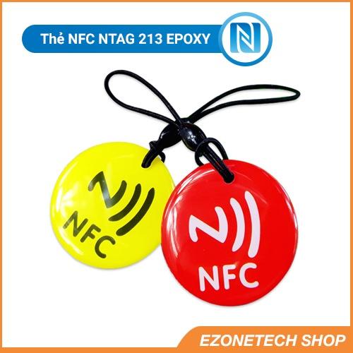 Thẻ Từ NFC NTag213 Ghi Đọc Bằng Điện Thoại Chất Liệu EPOXY Móc Khóa