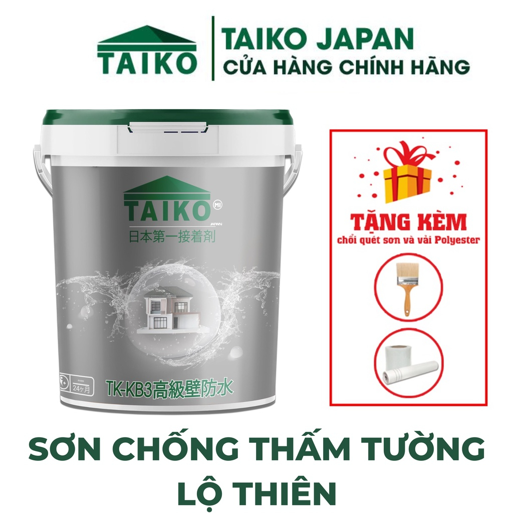 [Hàng Chính Hãng - BH 2 Năm]Keo Sơn Chống Thấm Tường Nhà Taiko KB3 Thùng 18 Lít