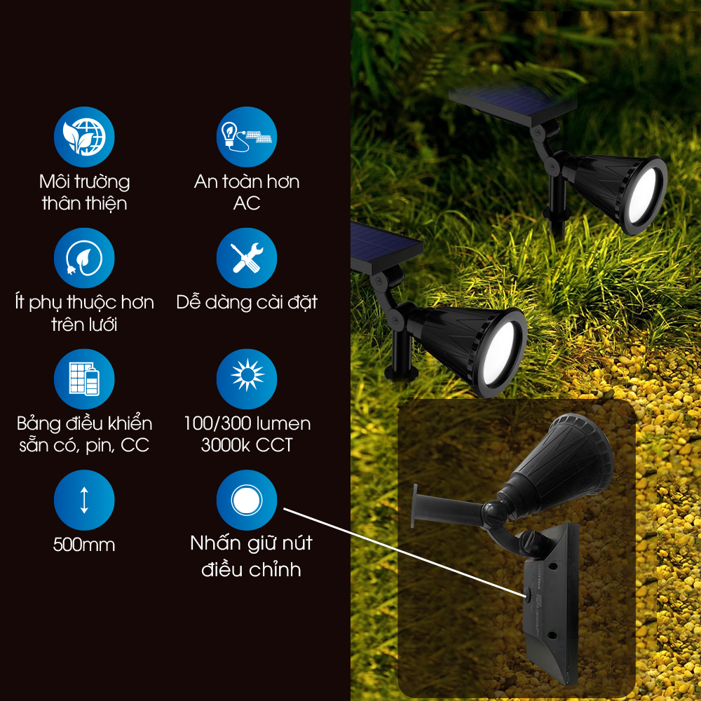 Đèn sân vườn Philips Deco solar spot BGC050 Spot