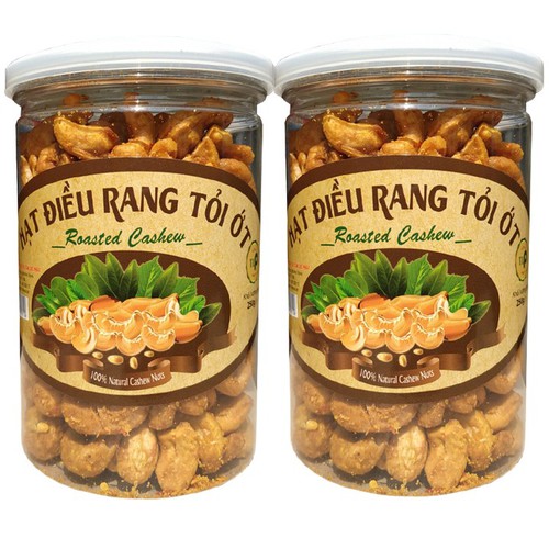 (LOẠI ĐẶC BIỆT) COMBO 2 HŨ HẠT ĐIỀU RANG TỎI ỚT - MỖI HŨ 250G