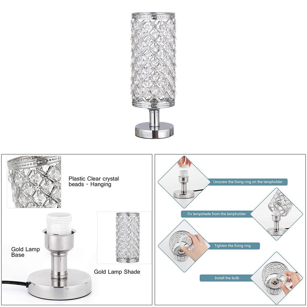 Crystal Table Lamp Bedside Desk Reading Light Bedroom Decoration