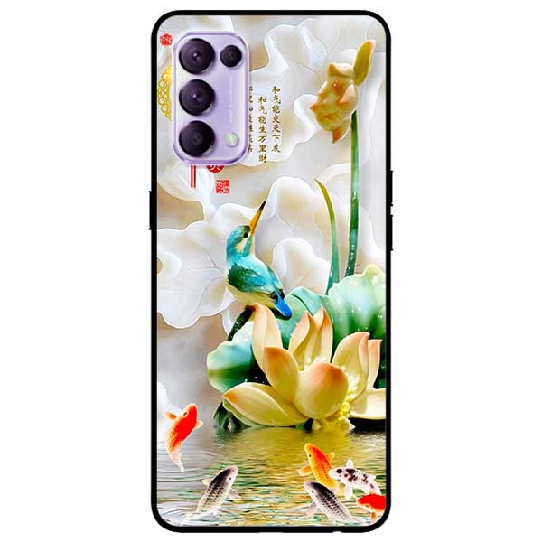 Ốp lưng dành cho Oppo Reno 5 mẫu Chim Hoa TRắng