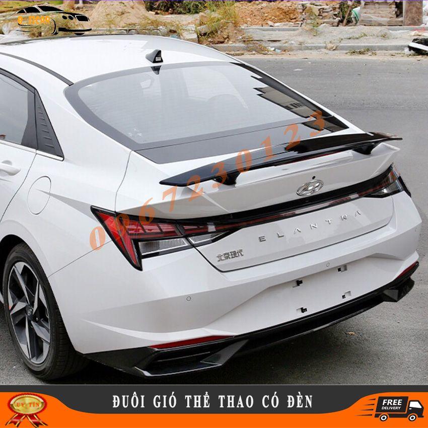 Đuôi gió, đuôi cá thể thao có đèn dành cho HYUNDAI ELANTRA hàng mộc chưa sơn