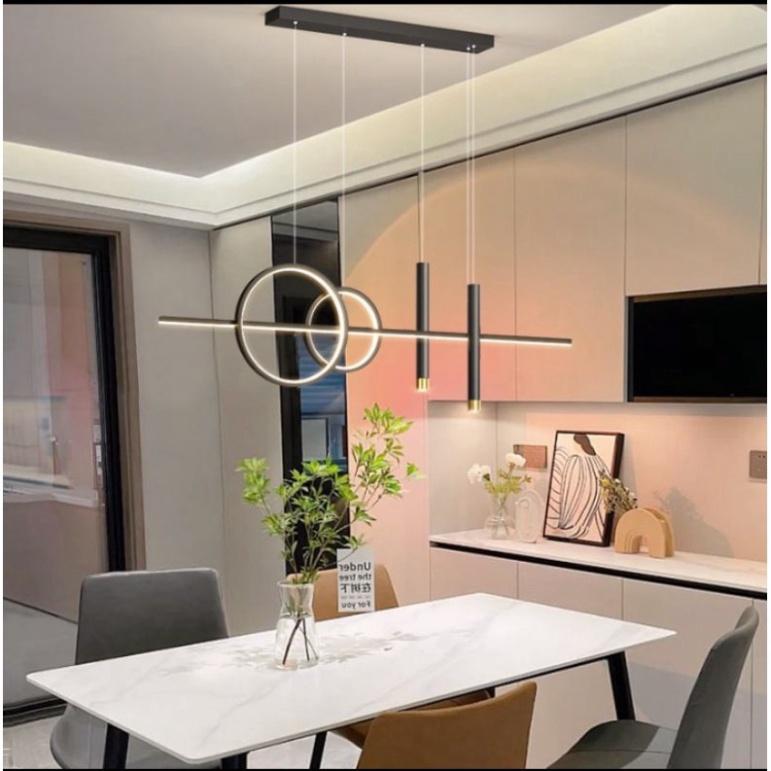 Đèn thả bàn ăn phong thái Bắc Âu dài 1,2m, 3 cơ chế ánh sáng, đèn decor, đèn trang trí,