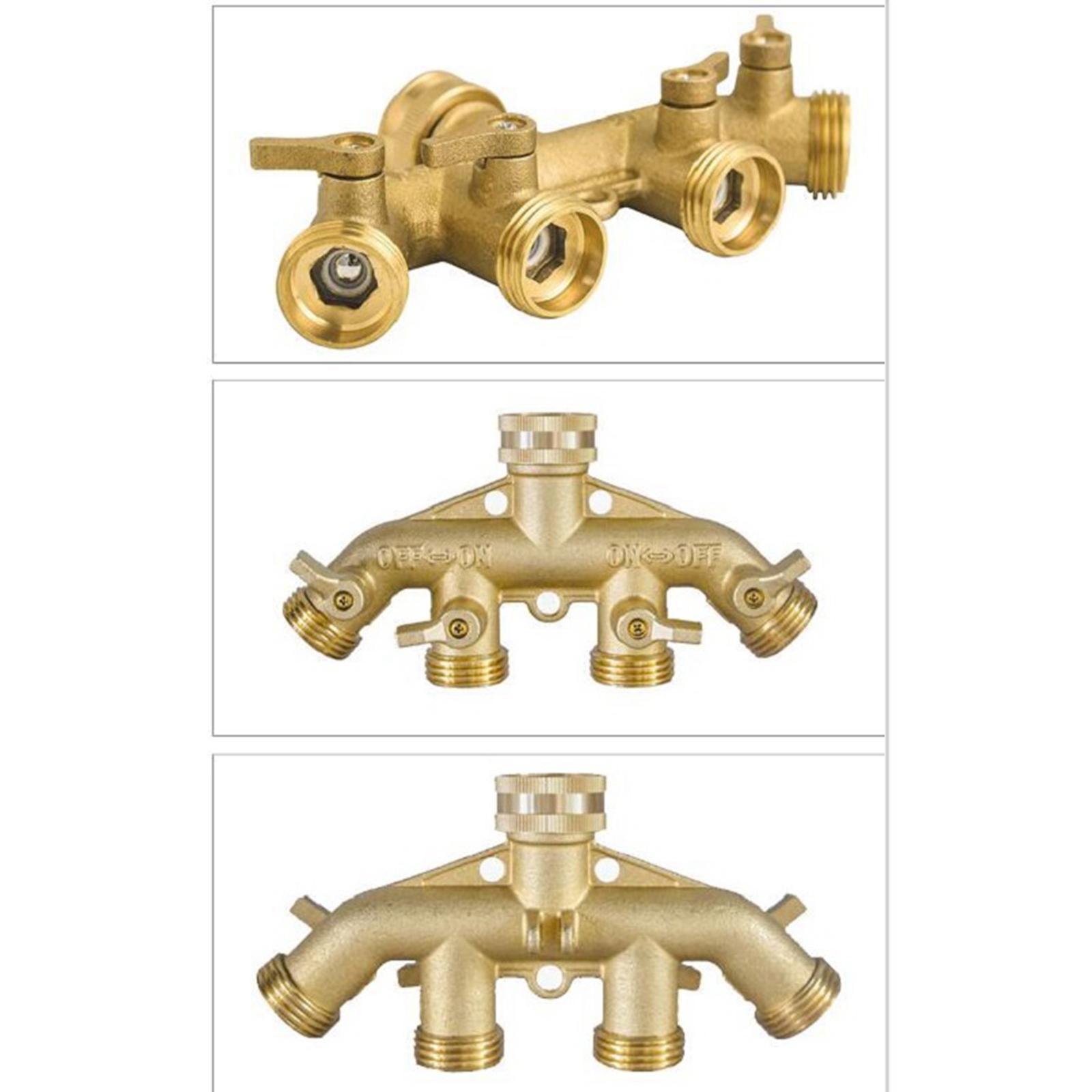 Garden Hose Splitter 3/4" Thread Brass for House Cleaning Pets Showering