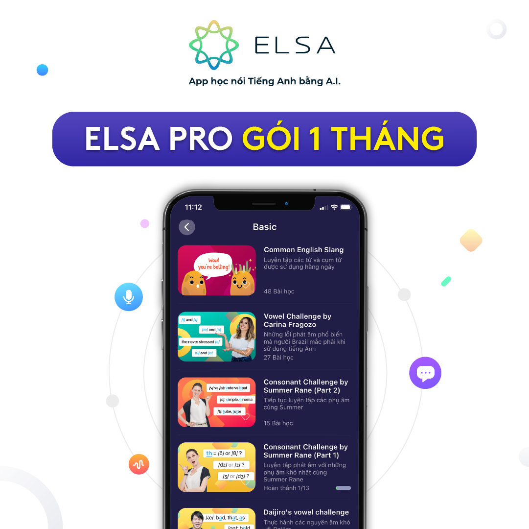 Hình ảnh Phát âm tiếng Anh chuẩn bản xứ cùng ELSA SPEAK - Gói học ELSA Pro thời hạn 1 tháng