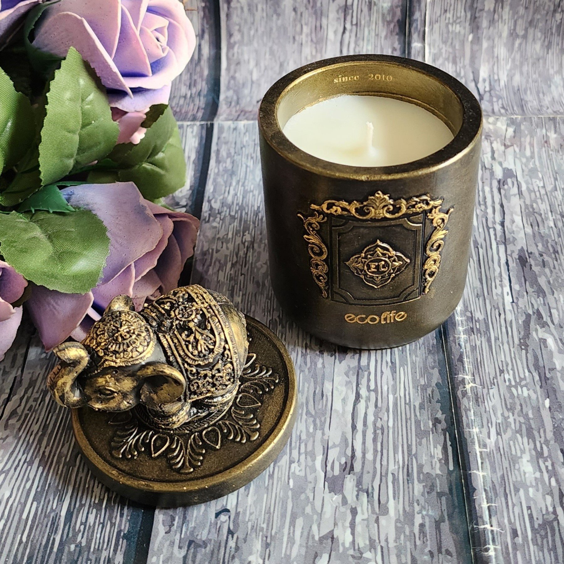 Nến thơm linh vật tượng voi – Uy Quyền- Antique Candles Ecolife