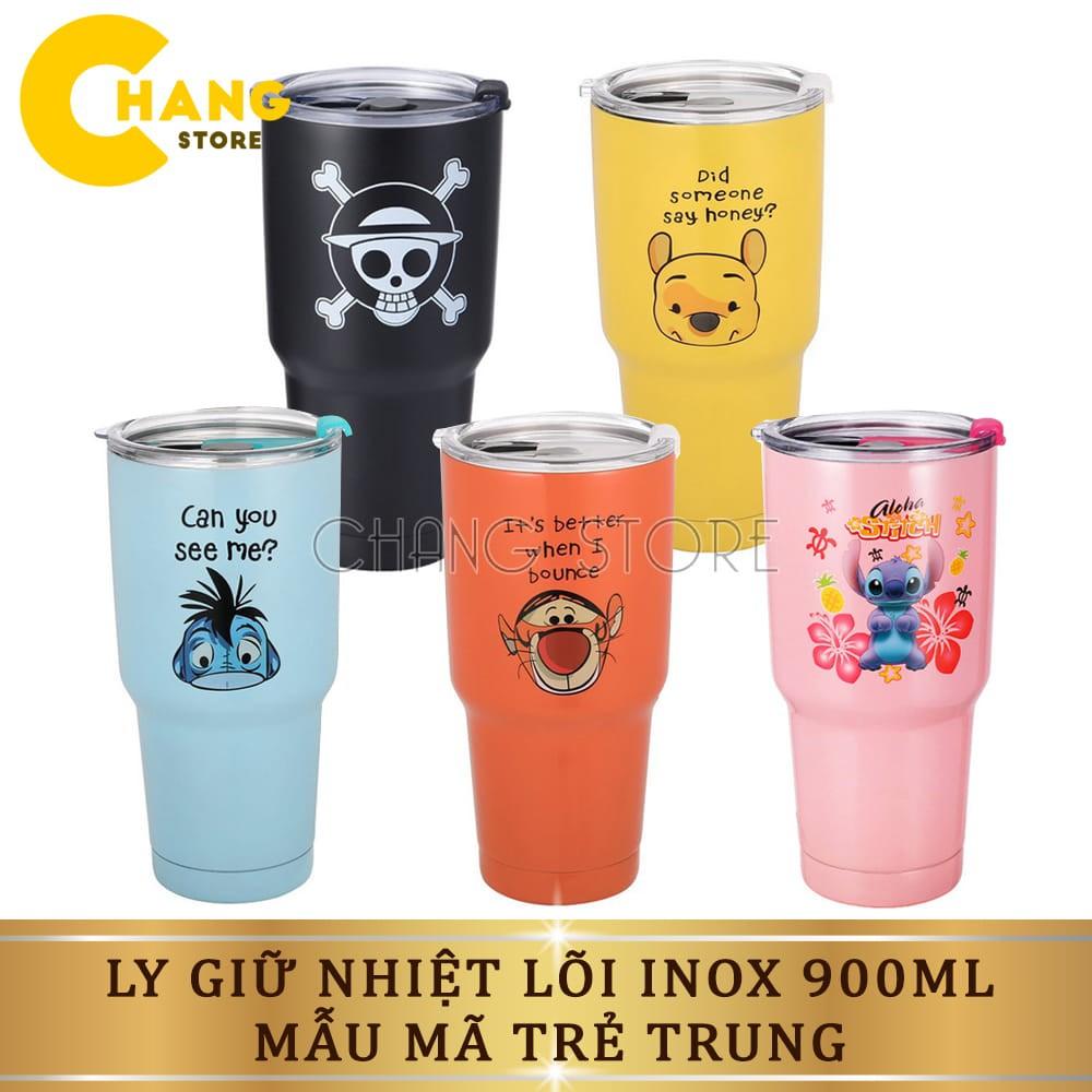 Ly giữ nhiệt Inox Thái Lan 900ml, Cốc giữ nhiệt cách chân không cao cấp, nhiều mẫu mã đa dạng + Bộ túi đựng