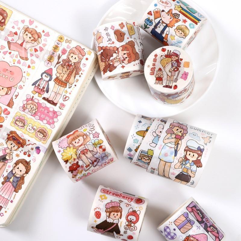 1 chu kì 35cm washi tape dễ thương nhiều chủ đề dùng để trang trí sổ tay và trong cuộc sống