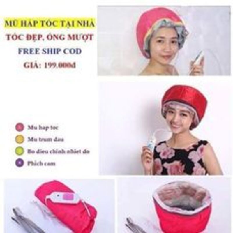 Mũ Hấp Tóc Cá Nhân Tại Nhà Bằng Điện 2 Chế Độ Nhiệt Cao Cấp Có Khóa Kéo