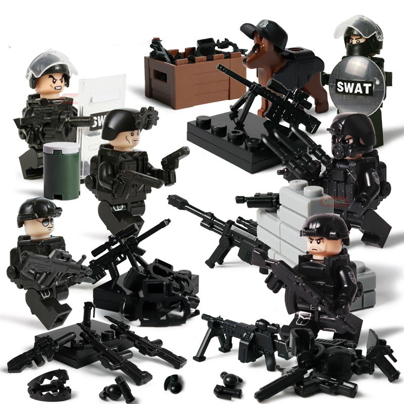 6 Lính Đặc Nhiệm Swat Full Đồ Siêu Khủng TBS11-16 Lắp Ráp Mini Swat