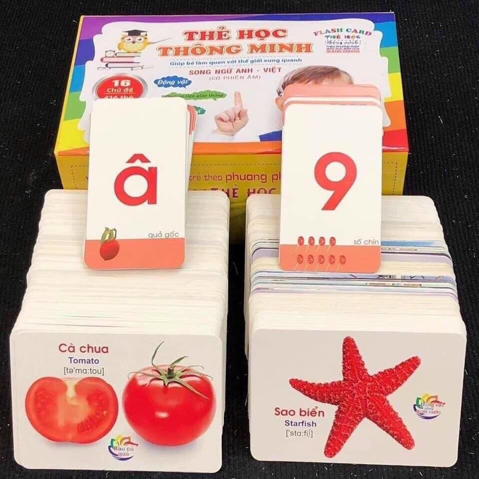 Bộ Thẻ Học Thông Minh 16 Chủ Đề, Bộ Thẻ Flashcard Cho Bé, Thẻ Học Song Ngữ Anh Việt