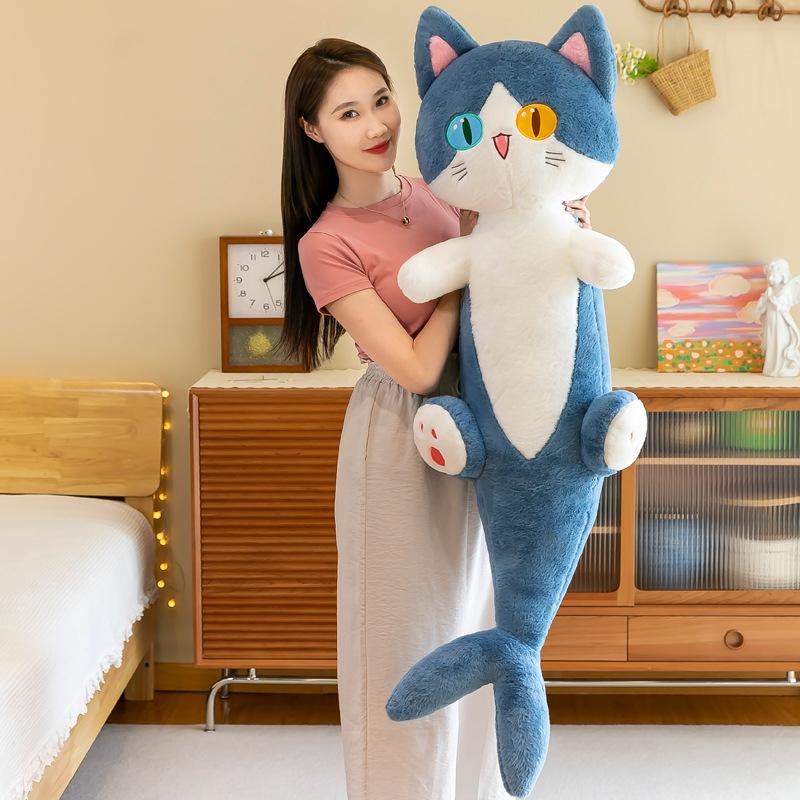 Gấu bông Mèo Cá Mạp đáng yêu, Mèo Bông tam thể mắt hai màu cute, vải lông siêu mịn
