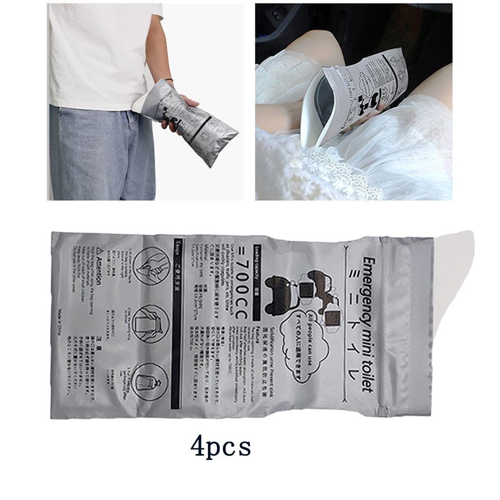 4x Disposable Urine Bags Camping Pee Bags Toilet, for Outdoor Backpacking