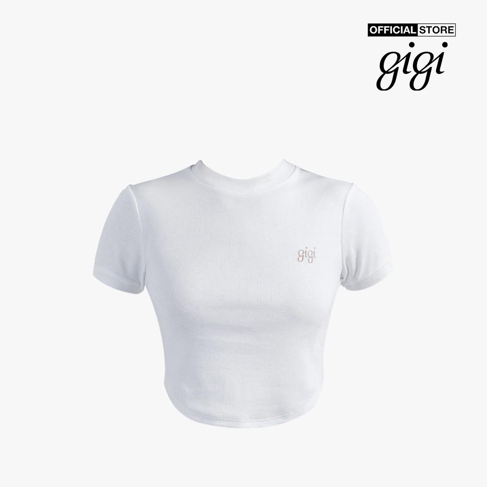 GIGI - Áo thun nữ croptop tay ngắn phối logo thời trang G1201T221232