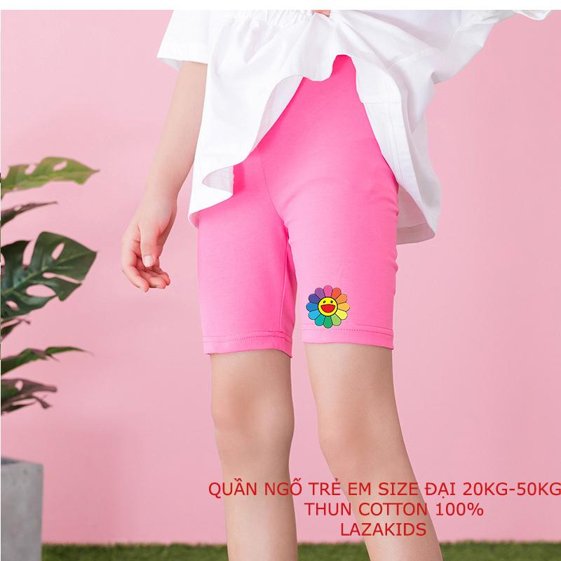 Quần legging bé gái 35kg-45KG mùa hè size đại chất thun xuất khẩu đeph 100% cotton -Quần ngố bé gái KIDS GENZ