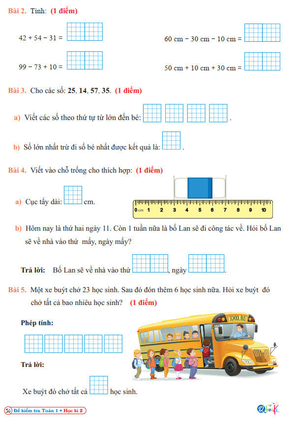 Sách - Đề Kiểm Tra Toán Lớp 1 - Cánh Diều - Học Kì 2