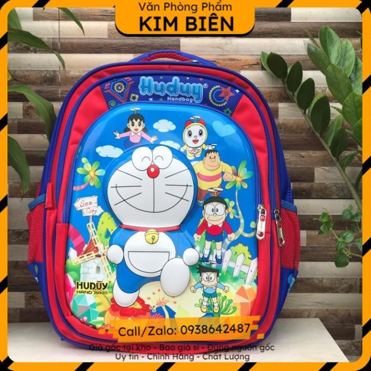 ️sỉ vpp,sẵn hàng️ Balo tiểu học, cặp học sinh cấp 1 chống gù lưng DORAEMON siêu nhẹ, chống thậm nước - VPP Kim Biên