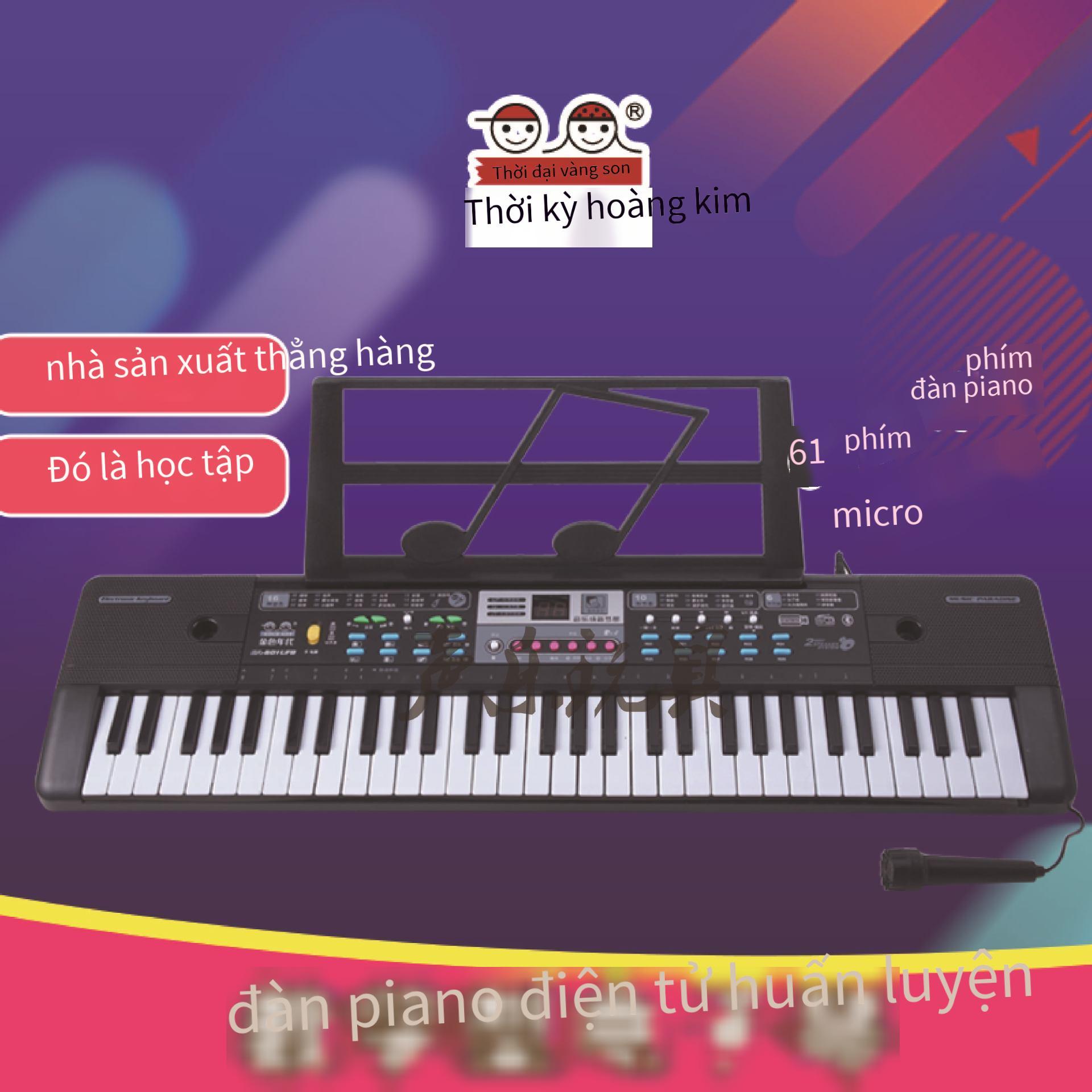 Giá thấp nhất đàn organ điện tử đa chức năng 61 phím có micrô xếp hình giáo dục sớm trẻ em đồ chơi âm nhạc đàn organ điện tử bán hàng trực tiếp