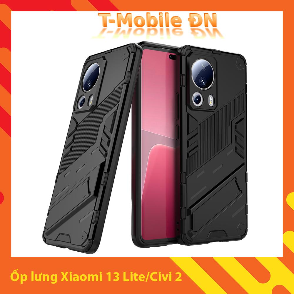 Ốp lưng cho Xiaomi 13 Lite/Civi 2, Ốp chống sốc Iron Man PUNK cao cấp kèm giá đỡ cho Xiaomi 13 Lite/Civi 2