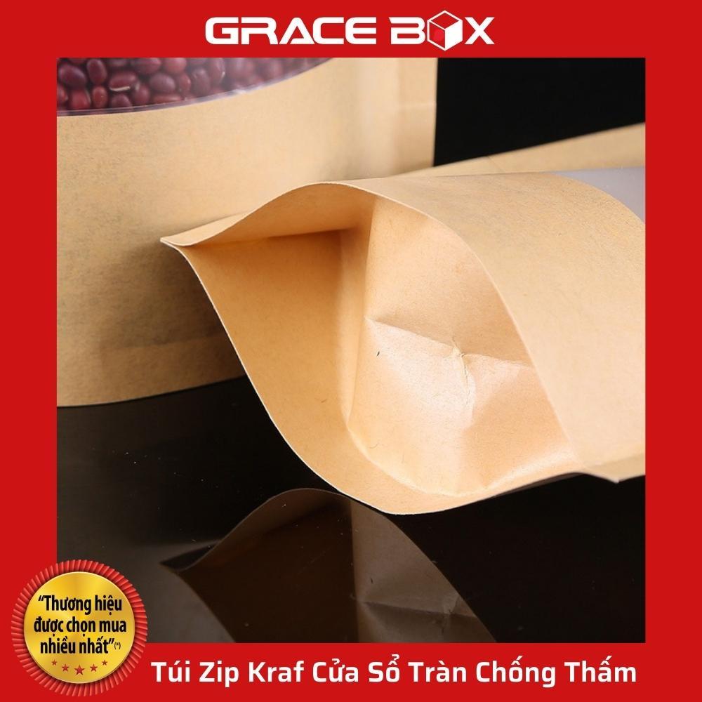 Túi Zip Kraft Thực Phẩm Cửa Sổ Tràn Lề Chống Thấm