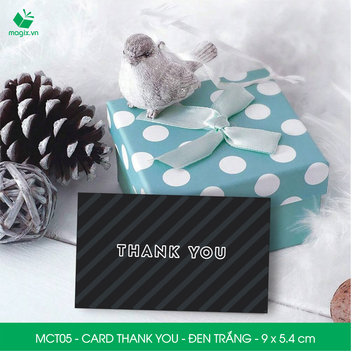 MCT05 - 9x5.4 cm - 500 Card Thank you, Thiệp cảm ơn khách hàng, card cám ơn cứng cáp sang trọng