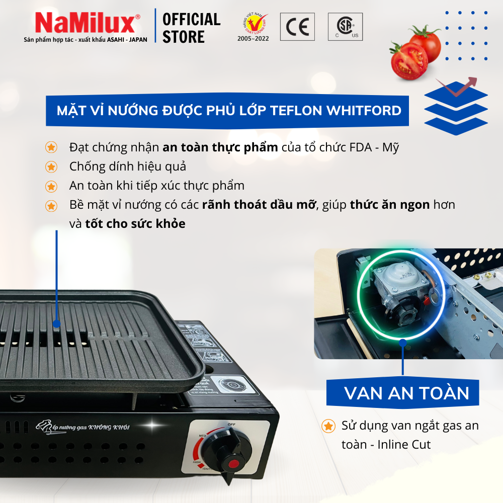 Bếp Nướng Tích Nhiệt NaMilux NH-84F | BBQ, Camping, Dã Ngoại│Cân Mọi Món Nướng: Beefsteak, Cá, Hải sản, Xiên que…│Hàng Chính Hãng