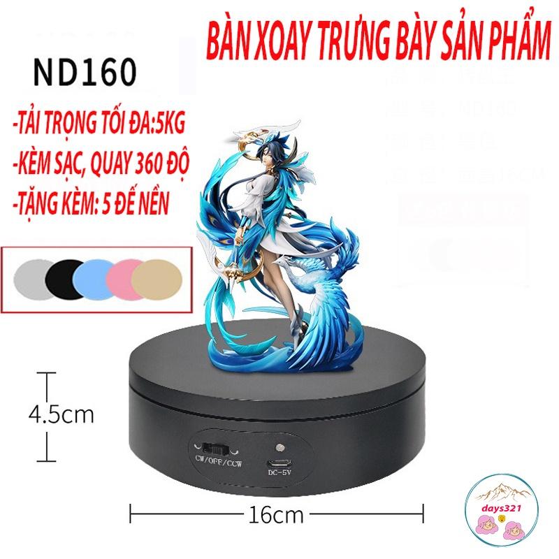 Đế xoay, bàn xoay trưng bày chụp hình ảnh sản phẩm xoay 360 độ đủ 2 màu đen, trắng