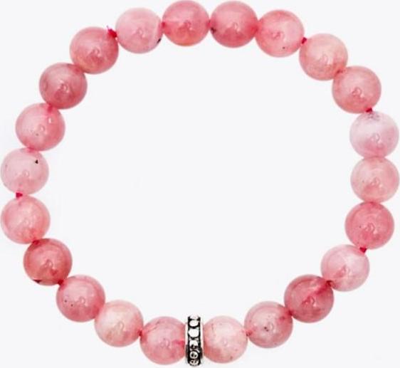 Vòng Tay Đá Thạch Anh Hồng Charm Bạc Thái - Hỏa Thổ