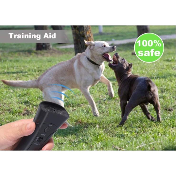 Thiết bị huấn luyện chó bằng sóng siêu âm cầm tay 3 trong 1 với đèn LED kép - Dog Barking Deterrent Devices
