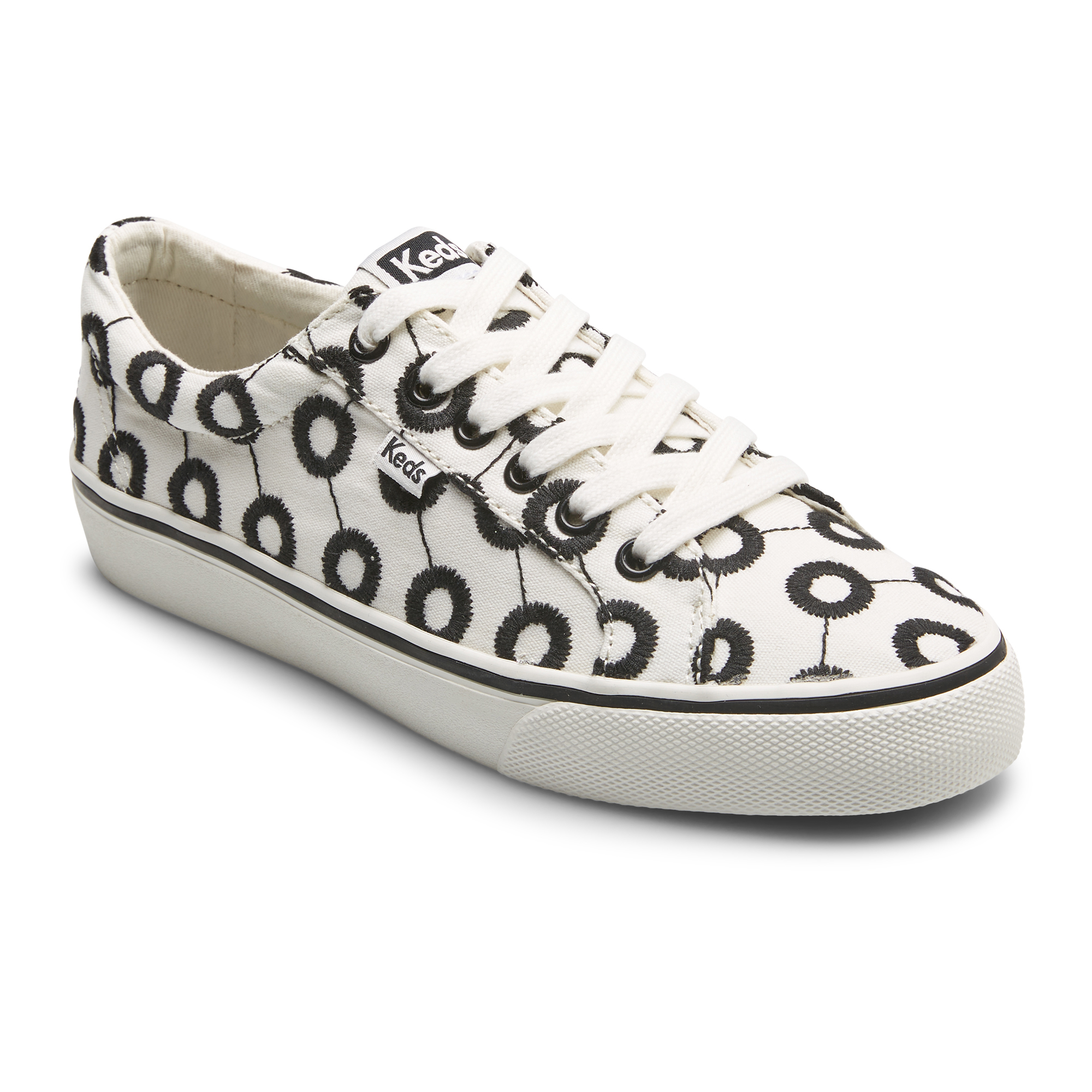 Giày Thể Thao Keds Nữ- Jump Kick Canvas MOD Embroidered White/Black- KD066254