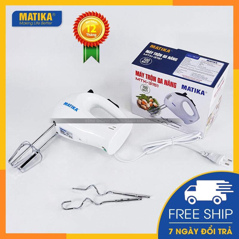 Máy đánh trứng cầm tay MATIKA máy đảo bột kem bơ 5 cấp độ MTK-3151 - Hàng chính hãng