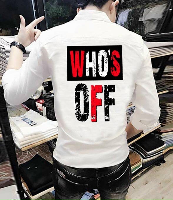 Sơ mi nam họa tiết chữ WHO'S OFF thời trang