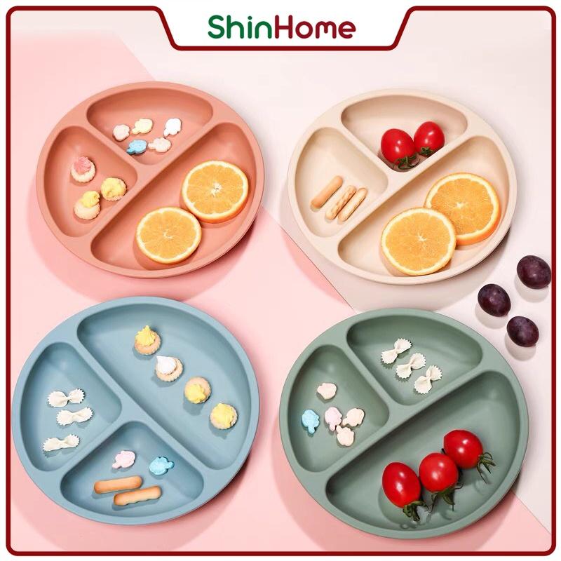 Khay ăn dặm silicon 3 ngăn an toàn cho bé